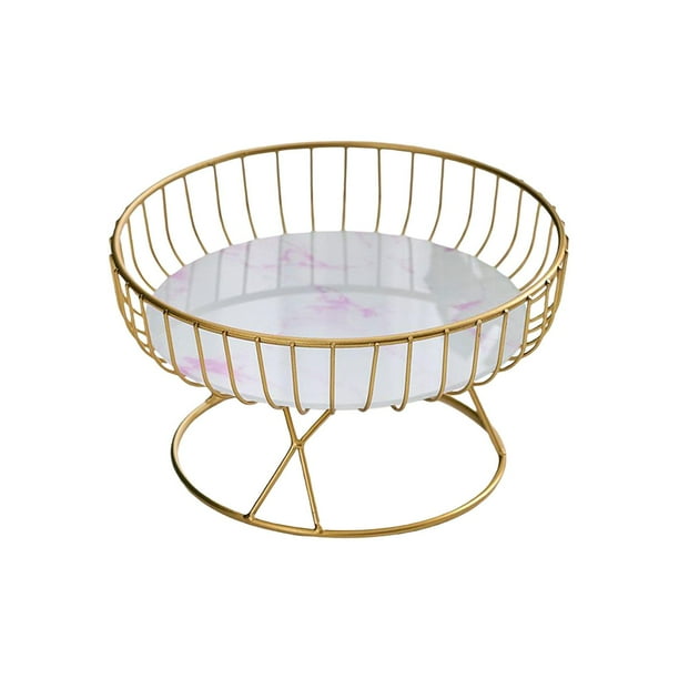 Tazón de frutas Macarena Soporte decorativo de un solo nivel blanco rosa