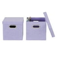 thumbnail image 3 of Household Essentials 814-1 Ensemble de Rangement Café Cube avec Couvercles et Poignées 2 Pack, Lin Violet, 3 of 5