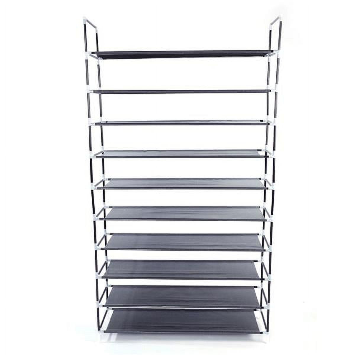 ZILJJ Stackable Shoe Rack, 10 Tiers Tall Metal Shoe Rack for Entryway and  Closet, Space Saving Narrow Shoe Shelf Organzier Storage for 20-24 Pairs