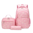 thumbnail image 2 of Girls Backpack Set with Lunch Box & Pencil Case, Floral Print Girls School Backpack for Elementary/Middle/High School (Pink), 2 of 4