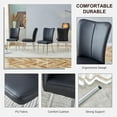 thumbnail image 3 of SUDICA Dining Chairs Set of 4, Black PU Leather Upholstered High Back Kitchen Chairs with Silver Metal Legs for Dining Room, 3 of 7