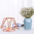 thumbnail image 4 of Candelabro geométrico, decoración de velas, candelabro geométrico de metal, candelabro nórdico de hierro forjado, candelabro aromático romántico para mesa, boda, fiesta, hogar, dormitorio, decoración (oro rosa)-oro rosa- brillar  Electrónica, 4 of 5