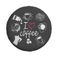thumbnail image 2 of Gaeub I Love Coffee 14-17in Tire Cover, Spare Tire Cover, for Camper Caravan, Trailer, Car, Truck, SUV, Jeep - 14 inch, 2 of 9