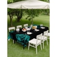 thumbnail image 3 of Outdoor Tablecloth with Umbrella Hole and Zipper, Teal Blue Rose Rectangle Table Cloth 60x120 Inch Waterproof Tablecloth, Vintage Abstract Garden Flower Floral Black Picnic Table Cover for Patio, 3 of 7