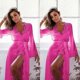 thumbnail image 1 of Womens Sexy Lingerie Lace Dress Long Bath Robe Gown Sleepwear Nightwear, 1 of 2