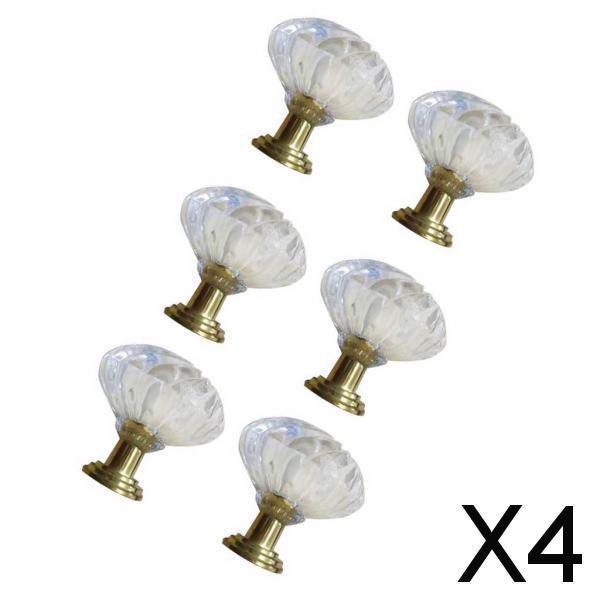 Paquete de 3-4 6 uds. Perilla acrílica para puerta, cajón, armario, manija, Hardware 4 piezas