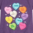 thumbnail image 3 of Instant Message - Colorful Sweethearts Candies Fitted Short Sleeve Graphic T-Shirt, 3 of 6