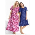 thumbnail image 4 of Dreams & Co. Plus Size Short Floral Print Cotton Gown, 4 of 6