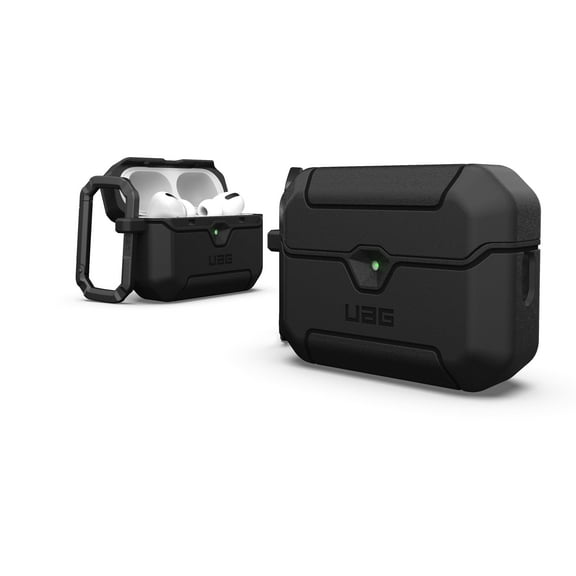 UAG AirPods Pro 3rd Gen Case, Rugged Military Grade Drop Proof Protective Cover with Detachable Carabiner Clip & Secure Lip Closure, Scout Black