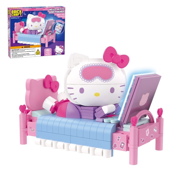 Brickcraft Hello Kitty Pixel Dreams Building Kit - 355 Pieces Light-Up Collectible for Ages 12