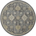 thumbnail image 4 of 2' x 7' Slate Grey Floral Vine Wool Indoor Runner Rug, 4 of 4