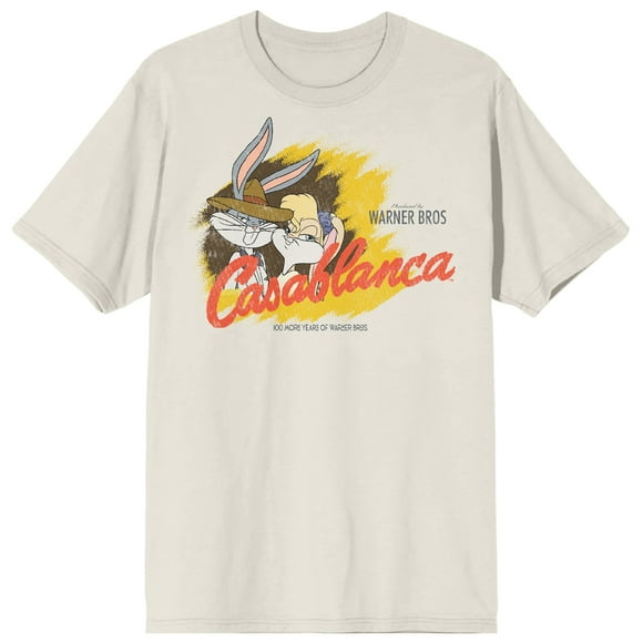 WB 100: Looney Tunes Mashups Personnages Casablanca Col Rond Manches Courtes Tofu T-Shirt pour Homme-Moyen