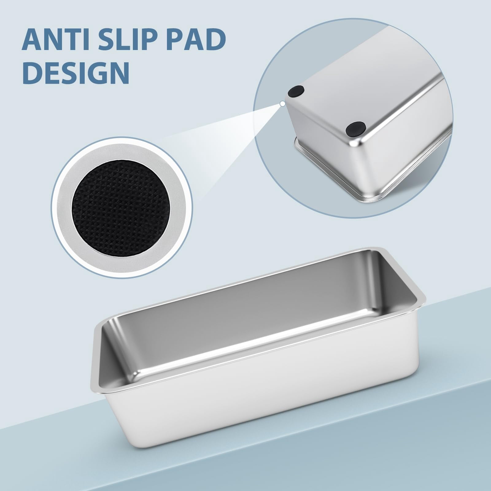 Stainless Steel Cat Litter Box - For Cats Easy To Clean  Never Absorbs Odor Stains Or Rusts (17.7" L X 13.5" W 4" H)