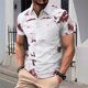 thumbnail image 5 of Blusa de Manga Corta, Botón Versátil de la Moda de los Hombres, Blusa de Cuello de Turndown de Bloque de Color, 5 of 5