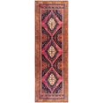 thumbnail image 2 of Hauteloom Malamote Machine Washable Vintage Runner Rug for Hallway - Traditional Bohemian Medallion Carpet - Stain Resistant - Pet Friendly - Navy, Dark Pink, Burnt Orange - 2'7" x 7'10", 2 of 13