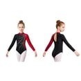 thumbnail image 2 of iiniim Girls Shiny Diamond Long Sleeve Leotard Figure Skating Ballet Dancewear Size 6-16 Burgundy 6, 2 of 7