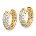 thumbnail image 2 of Auriga 14k Yellow Gold Diamond Hinged Hoop Earrings for Women, 2 of 5