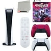Sony Playstation 5 Digital Version (Sony PS5 Digital) with Cosmic Red Extra Controller, Media Remote, Marvel’s Guardians of the Galaxy, Accessory Starter Kit and Microfiber Cleaning Cloth Bundle