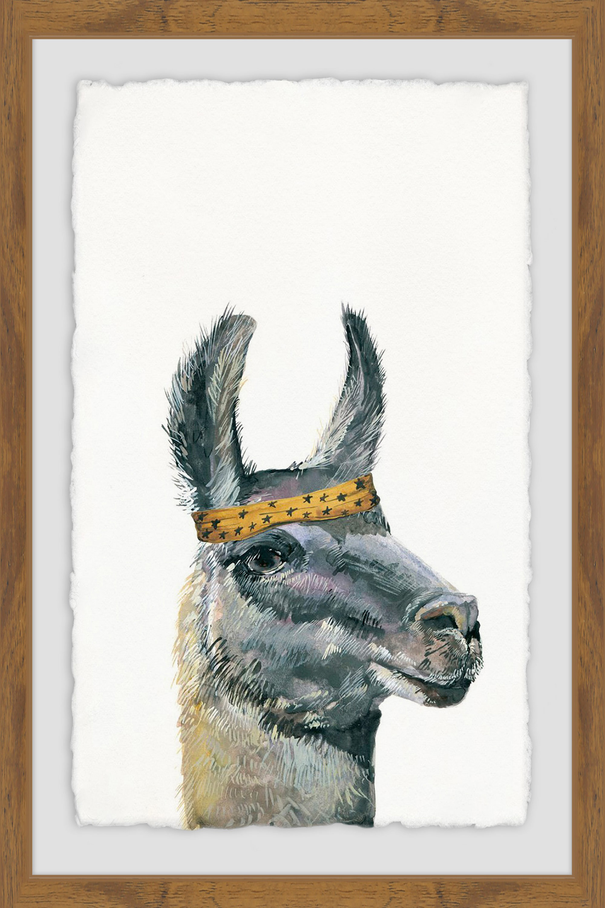 Llama Bandana Framed Painting Print