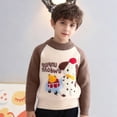 thumbnail image 2 of IVEYRTF Kids Pullover Sweater Boys Casual Knitted Tops with Adorable Puppy Print Cozy Warm Round Neck for Everyday Wear Soft Comfortable Childrens Outerwear for Cool Weather(Coffee,2-3 Years), 2 of 7