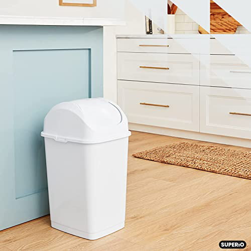 United Solutions 10 Gal/40 Qt Space-Efficient Kitchen Trash Can with Dual  Swing Lid, 2-Pack, Waste Basket Fits in Narrow Spaces and Perfect for