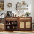 thumbnail image 2 of Costway 2 Pcs Buffet Armoire Bahut Armoire de Rangement Portes en Rotin Tablette Ajustable, 2 of 9