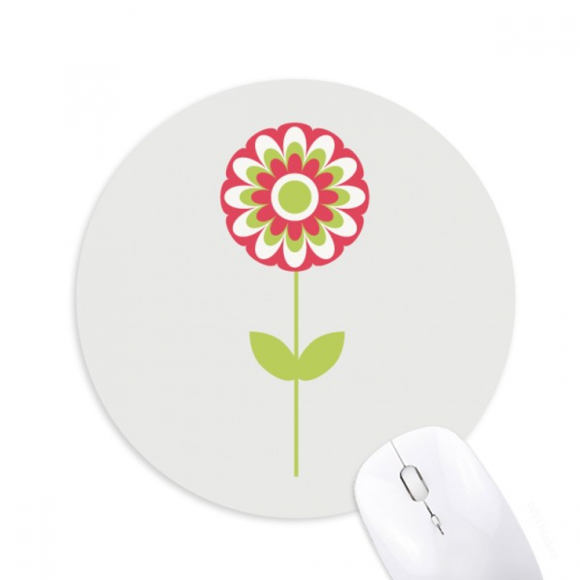 Red Little Flower Cartoon Mousepad Round Rubber Mouse Pad Non-Slip Game Office
