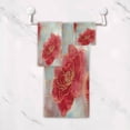 thumbnail image 5 of 3 Sizes of Towel Sets Including Bath Towel Hand Towel and Washcloth for Daily Use Rose Petals with Gold Outline, 5 of 8
