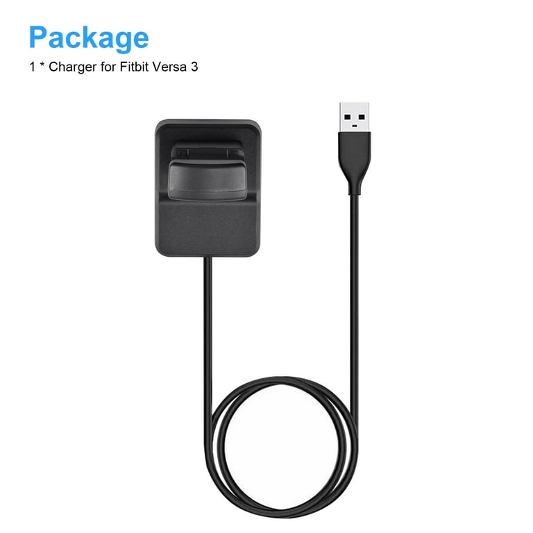 TSV Charger Compatible with Fitbit Sense Versa 3 Replacement Charger Dock Stand Charging Cradle Station Base with 3.3ft USB Cord Cable Fit for