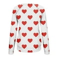 thumbnail image 4 of Penkiiy Love Heart Print Sweatshirts Women Long Sleeve Pullover Tops Casual Blouse 3XL White, 4 of 7