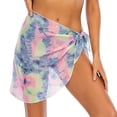 thumbnail image 3 of Frostluinai Swimsuit Coverups for Women Sarong Beach Bikini Wrap Sheer Short Skirt Chiffon Scarf for Swimwear Tie Dye Beachwear, 3 of 10