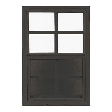 Shed Windows and More 24" x 36" Black Flush Mount Window Tempered Glass Aluminum Frame Shed Windows Chicken Coop Window Playhouse Window