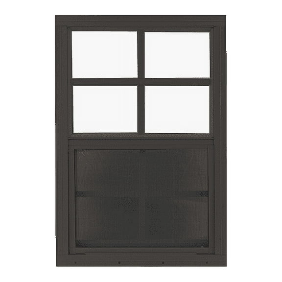 Shed Windows and More 24" x 36" Black Flush Mount Window Tempered Glass Aluminum Frame Shed Windows Chicken Coop Window Playhouse Window