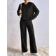 thumbnail image 5 of Conjuntos de Salón para Mujer, Pijamas de 2 Piezas A Juego, Moda de Otoño, Conjuntos de Punto Acanalado, Chándales Casuales de Larga Negro S, 5 of 9