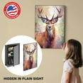 thumbnail image 2 of POCHAR Picture Hidden In-Wall Safe with Key Lock - Heavy-Duty Steel Lockable Hidden Wall Compartment for Secure Storage (Deer), 2 of 9