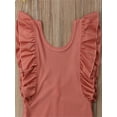 thumbnail image 5 of Gureui Kids Toddler Baby Girls One-piece Swimwear Swimsuit Solid Color Sleeveless Ruffle Backless Sweet Princess Bathing Suit, 5 of 8