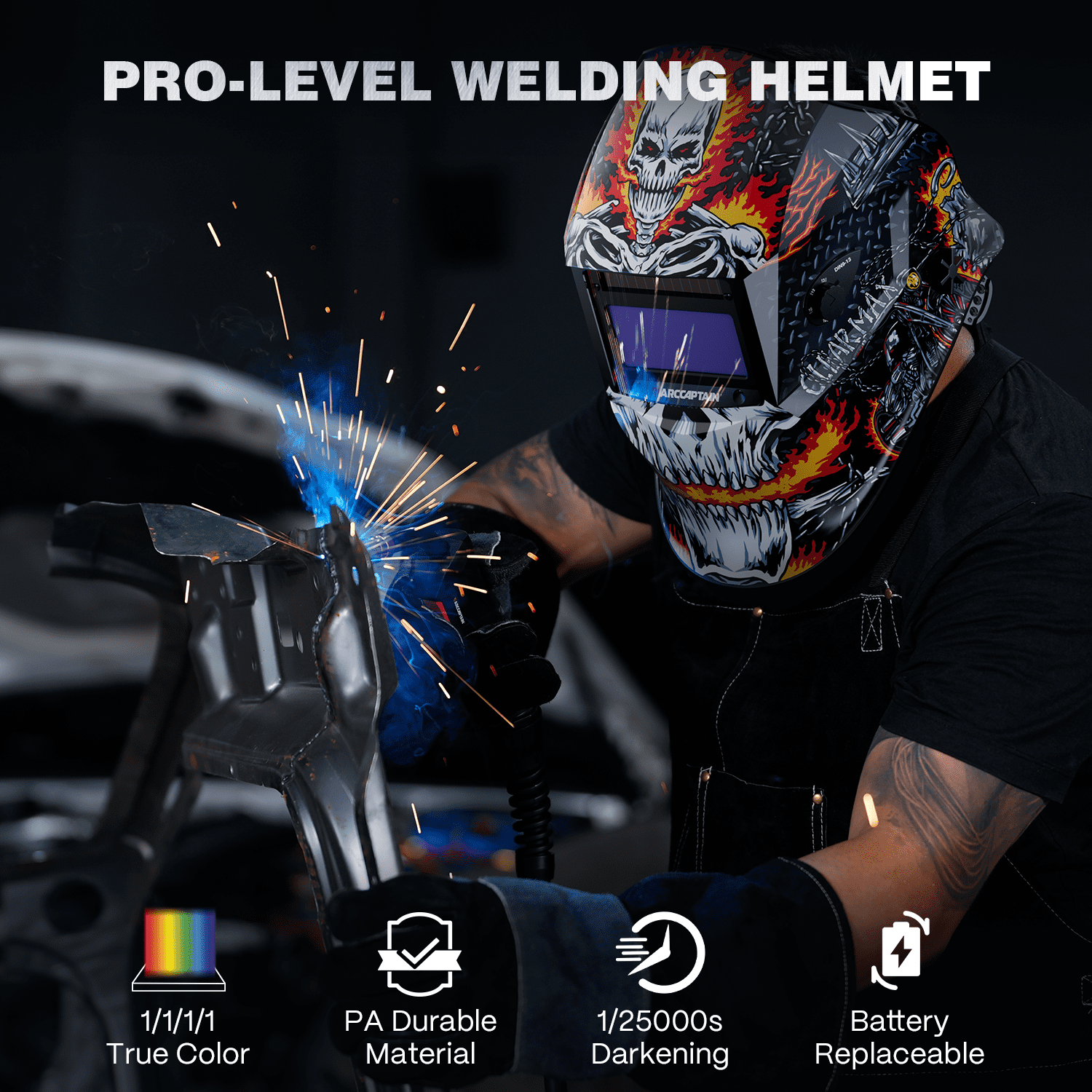 ARCCAPTAIN Welding Helmet Auto Darkening True Color