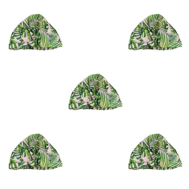 Bewildely Gorros de ducha para el cabello Estampado de flores Banda elástica impermeable Dobladillo de lazo Gorro de baño Sombrero rizado Type2 NO2