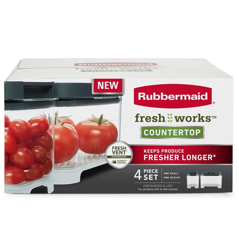 Rubbermaid Freshworks Countertop Produce Saver Small & Medium Container
