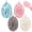 Blue,Pink,Beige,Gray, variant on Abaima 4 Pack Dual-Sided Loofah Sponge Body Scrubber, Terry Cloth Exfoliating SPA Wash Scrubber with Hanging Rope, Oval Flat Bath Accessories for Women and Men, Blue, Pink, Beige, Gray