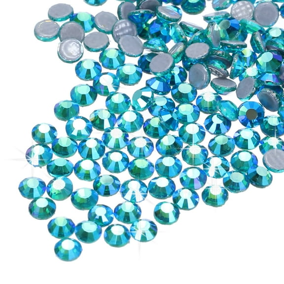 Uxcell 1440 Pcs Hotfix Rhinestones Flatback Crystal Glass Gems(SS16 4mm,Sky Blue )