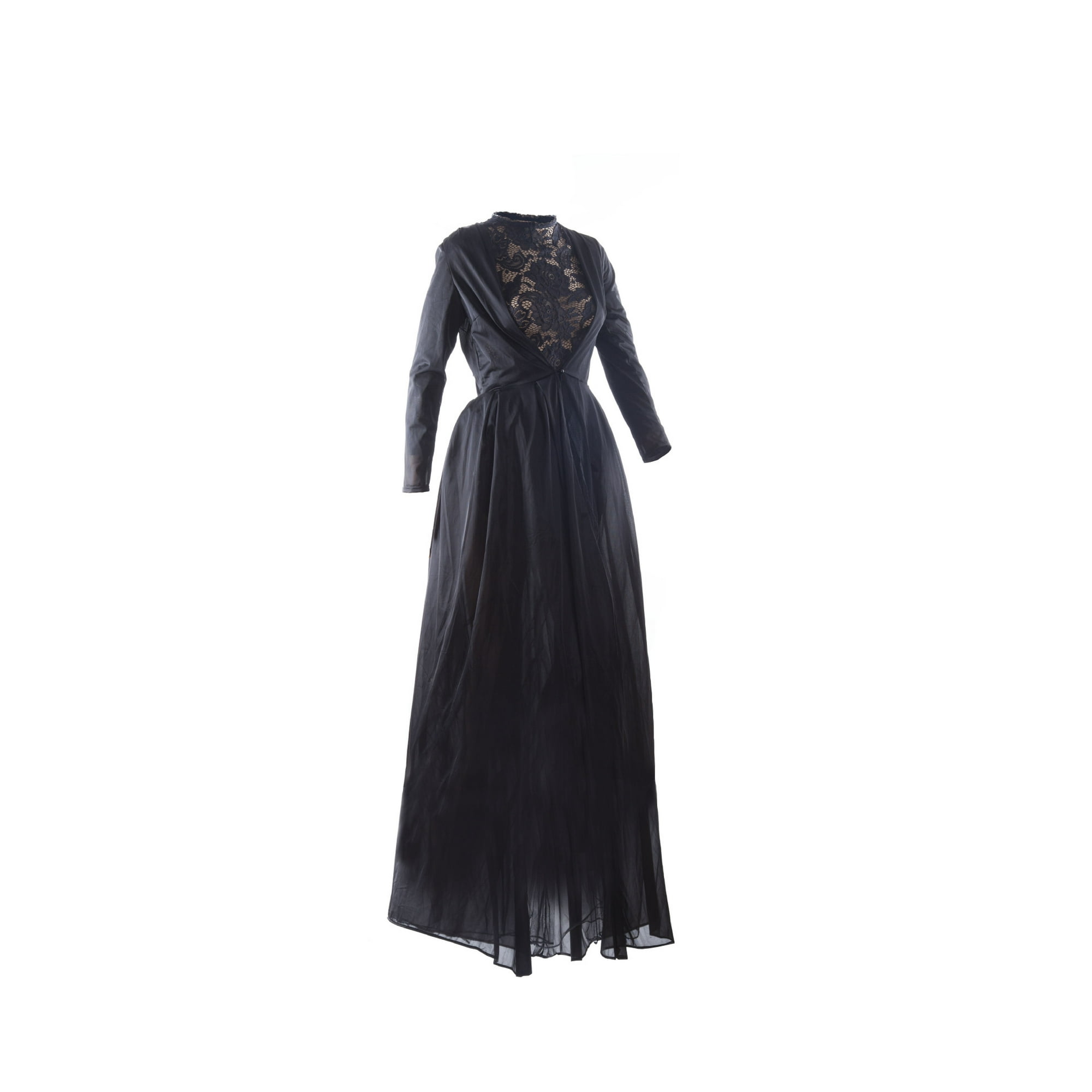 Women s Sexy 2Pcs Gothic Lace Sheer Jacket Long Dress Gown Party Halloween Costume Outfit L