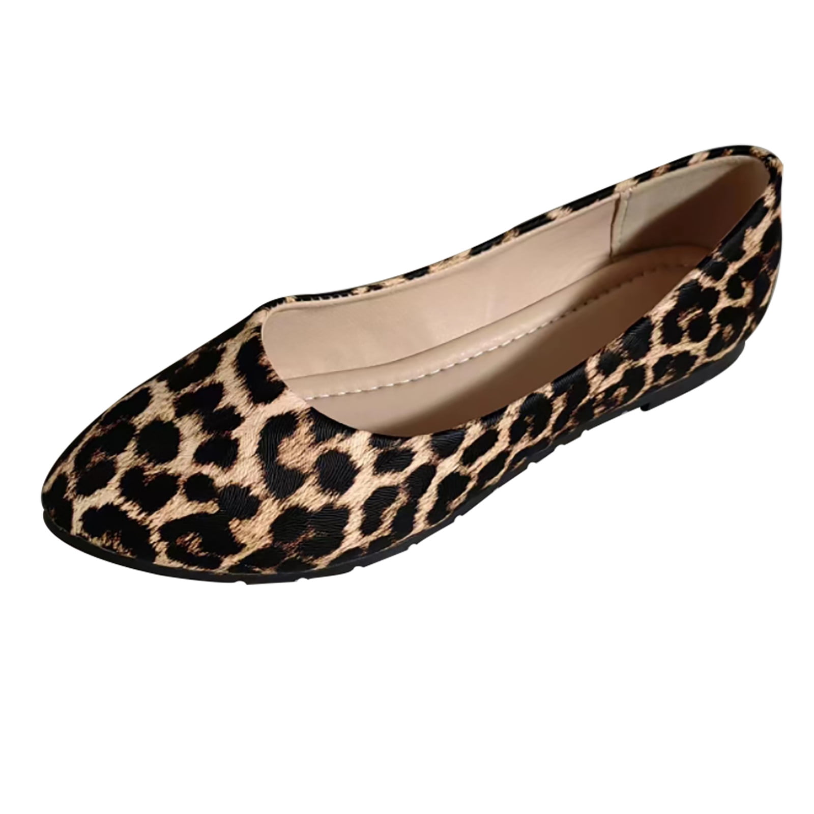 KIHOUT Summer Flats Shoes for Women, Ladies Plus-size Leopard