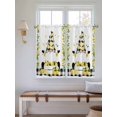 thumbnail image 2 of Lemon Gnomes Living Room Curtains 2 Panel, Summer Botanical Yellow Fruit Black Lattice Cafe Window Treatment, Farmhouse Bedroom Bathroom Kitchen Curtains Drapes 104"x45", 2 of 6