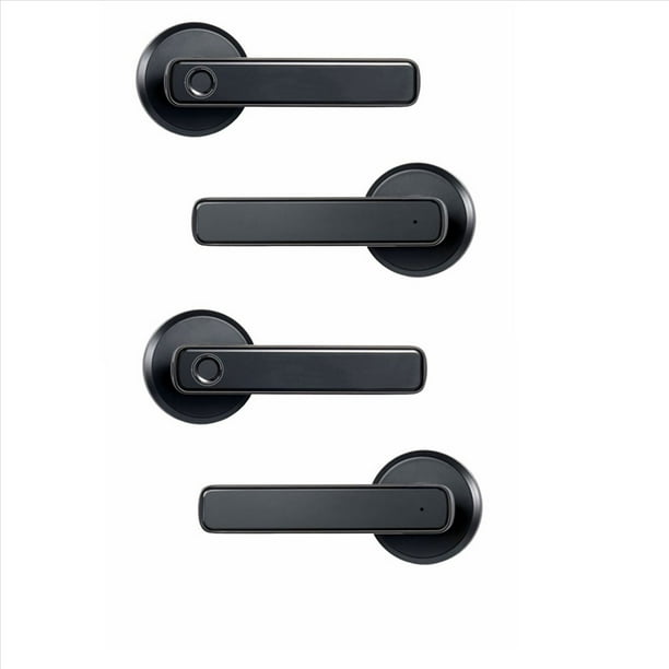 2X Cerradura de Puerta Inteligente con Huella Digital,ContraseñA,Cerradura ElectróNica,Desbloqueo,Perillas de Puerta de Entrada,Cerradura para Dormitorio, Hogar, Hotel, Apartamento