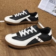 thumbnail image 3 of Men's White Grey Retro Gum Sole Lace-Up German Trainer Casual Sneakers, 3 of 6