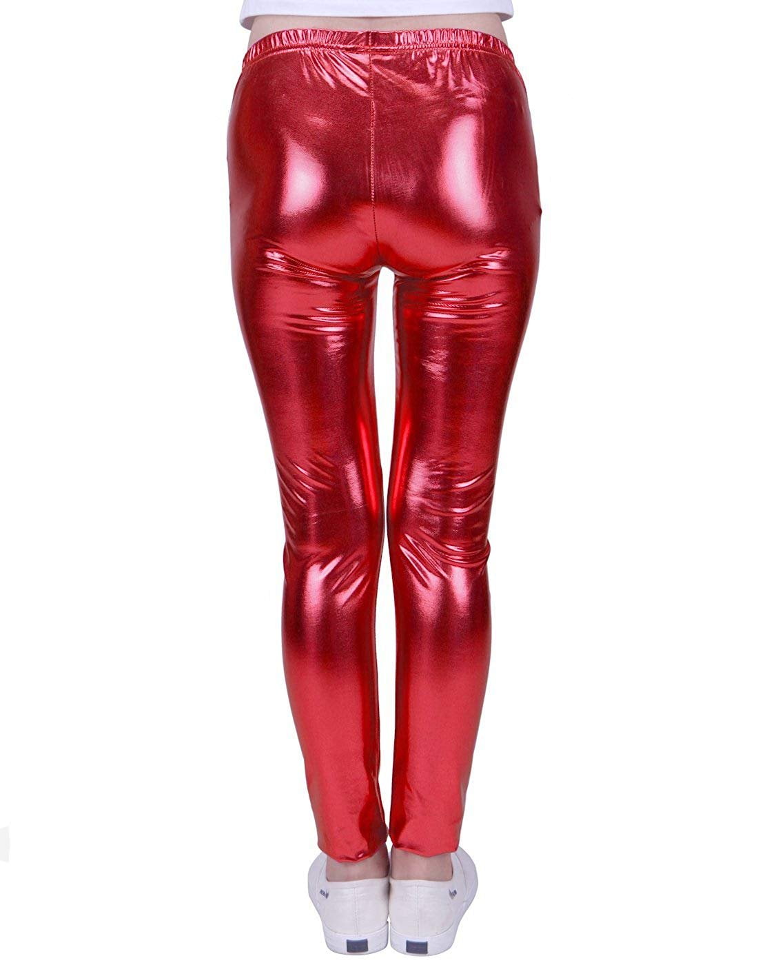 Girls Kids Black Wet Look Leggings Leather Shiny Age 5 6 7 8 9 10 11 12 13