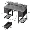 thumbnail image 4 of Amadwell 47" Gaming Computer Desk with LED Lights, Power Outlets, Home Office Writing Desk with 4 Drawers, Gray, 4 of 9