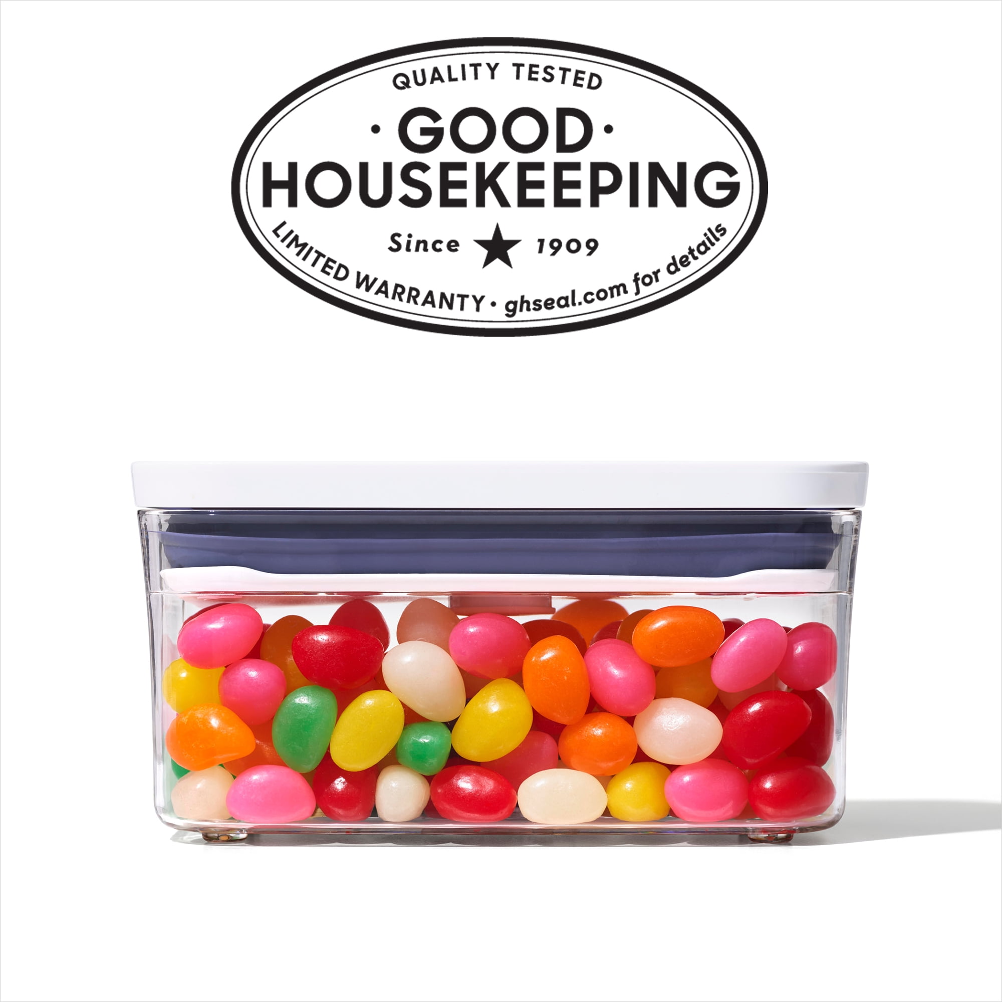 OXO POP Container 0.6-Qt Mini Rectangle Food Storage Container, White