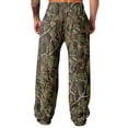 thumbnail image 3 of Havenx Camo Graphic Leaf Print Baggy Sweatpants for Men Straight Wide Leg Camo Pants Elastic Waist Graphic Trousers with Pockets Workout Athletic Joggers Soft Lounge Clothing,Deep Green XL, 3 of 4